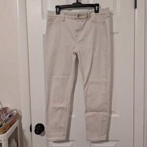 Jen 7 by 7 For All Mankind white shimmer ankle skinny jeans size 14